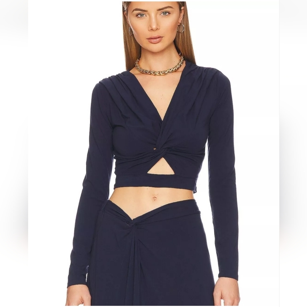 NWT BOBI Women's Navy Crop Top size S